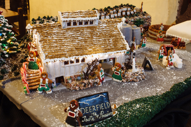 Deerfield Ranch Winery: Our deep Sonoma County roots are depicted by gingerbread winegrowers surrounding the winery, each one with a sign that shows the name of his or her vineyard.