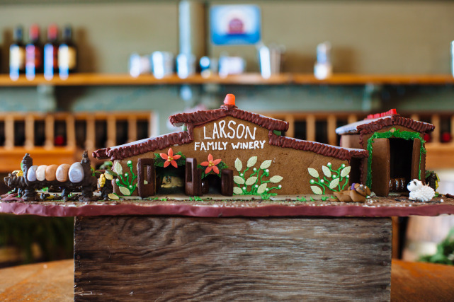 Larson Family Winery: Our gingerbread house represents our amazing history on Millerick Rd., dating back to the 19th Century where our property served as a gateway to Sonoma Valley. Then, later a horse race track. 